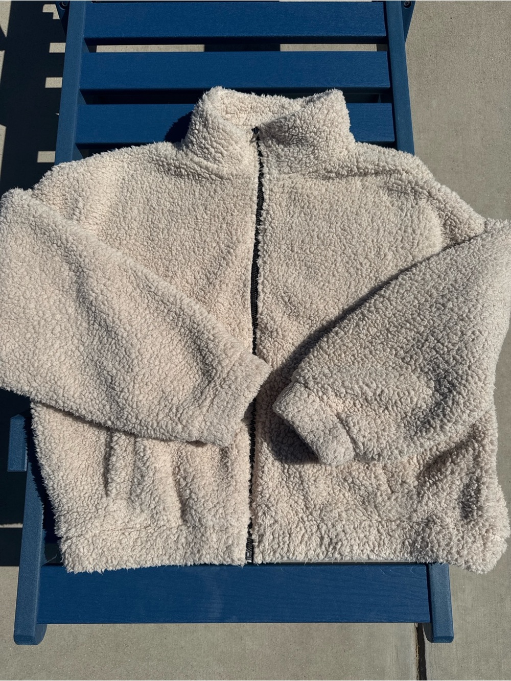 American Eagle Outfitters Cream Sherpa Puffer Jacket